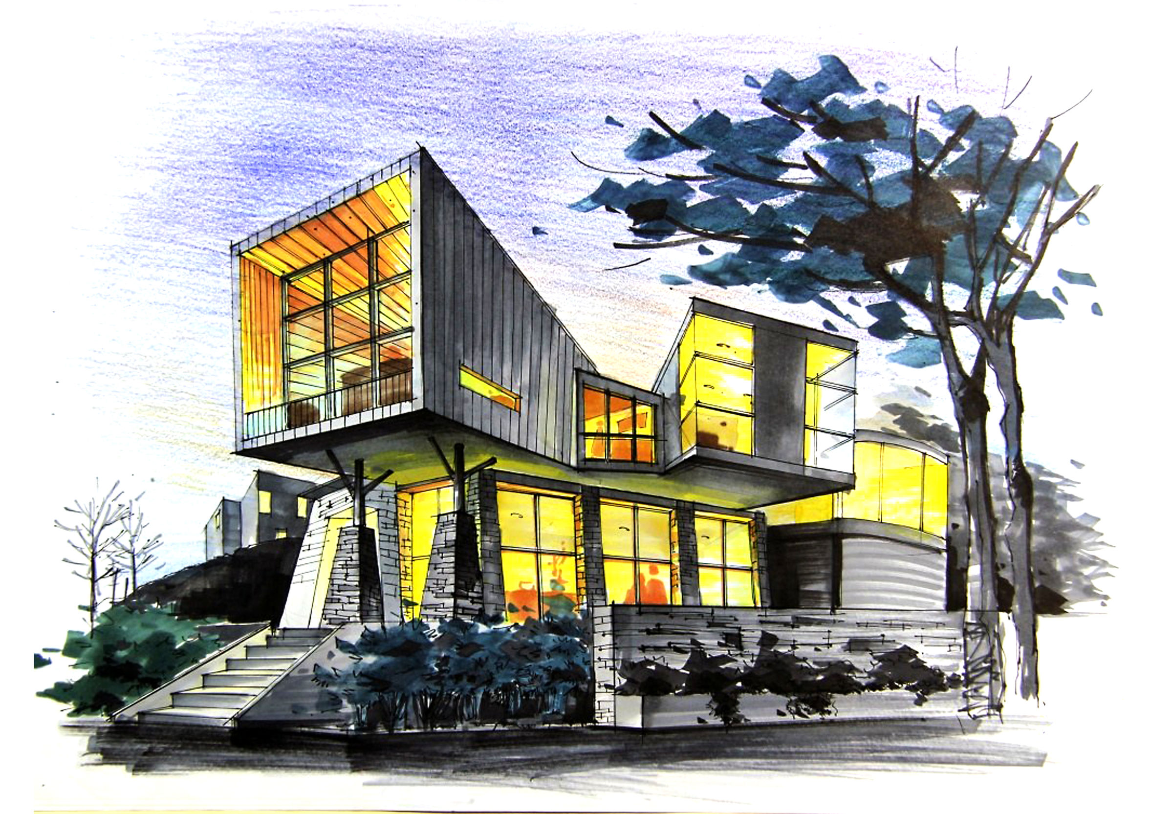 《水晶石技法建筑設計手繪實例教程》（第二版） 手繪技藝與創意表達的完美融合